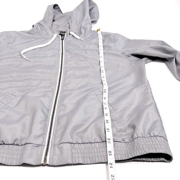 Zine Gray Bomber Jacket Fit Windbreaker - Picture 10 of 11